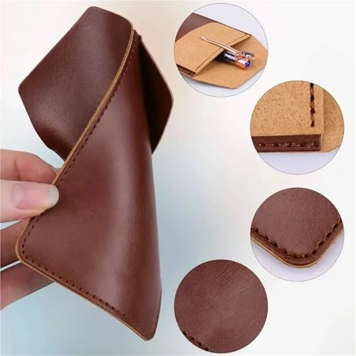 KaiYeA Pocket Protector 6pcs Pocket Protector Leather Pen Pouch Holder Organizer Handmade Pencil Pocket Holder for Lab Coat Shirt Note School Office For Shirts Pants Lab Coats Nurses(Black)