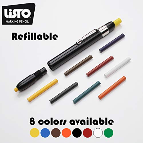 Listo 1620 BLACK COLOR - China Markers/Grease Pencils/China Marking Pen/Wax Pencils - Made in USA (48)