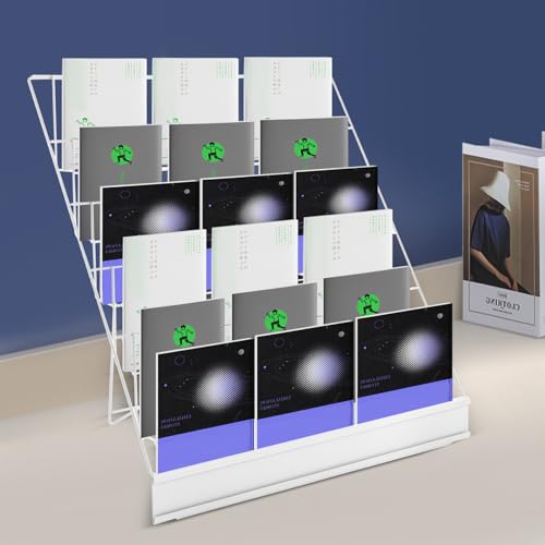 18in Book Display Rack, 6 Tiered CD Display Countertop Comic for Offices