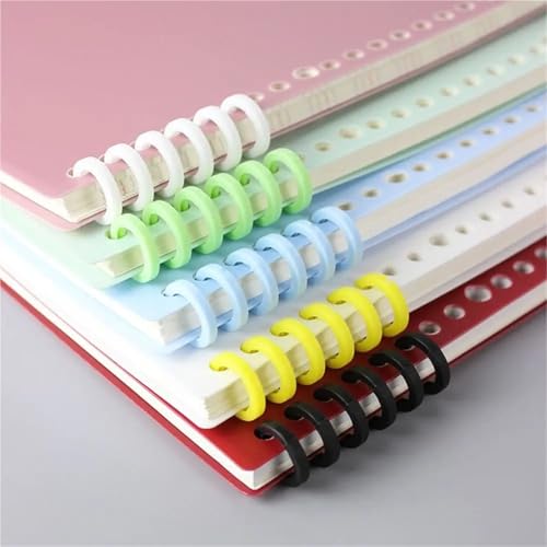 Book Rings Clips 60pcs Albums Binding Supplies Loose Leaf Ring DIY Binder 6-Ring Circle Paper(Pink)