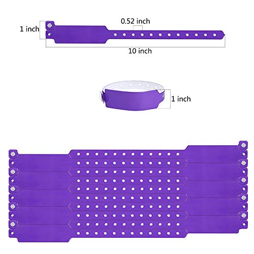 Wristall Neon Purple Plastic Wristbands 500 Pack Waterproof for Events