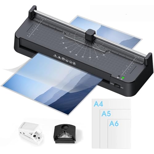 A3 Thermal Laminator Machine with Built-in Paper Trimmer Punch and Corner Rounder - Ideal for Home, Office, School - A3 Laminator Machine
