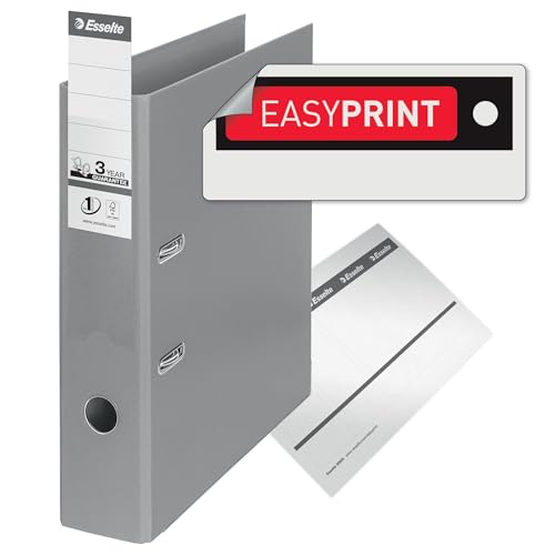 Esselte No. 1 Power Lever Arch File PP Slotted 75mm Spine A4 Grey Ref 811380 [Pack 10]