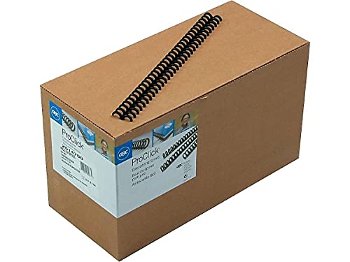 GBC Binding Spines / Spirals / Coils, 5/16" Diameter, 45 Sheet Capacity, ProClick, Black, 100 Pack (2514700)