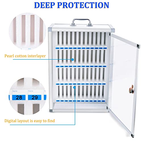 EliteBloom Slot Box,Storage Box,Office Storage,Lock Box Phone,Key Lock,Phones Holder Storage Box,Wall-Mounted,Silver-12Slots