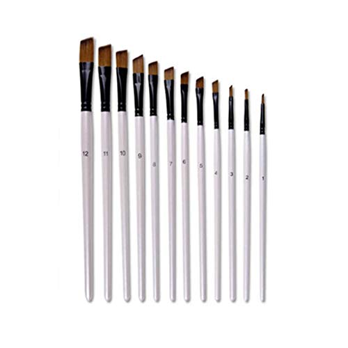 HBJWOV 12Pcs/Set Artist Paint Brush Multi-Function Drawing Art Supplies Watercolor Paint Pen Nylon Hair Oil Painting Brushes(E)