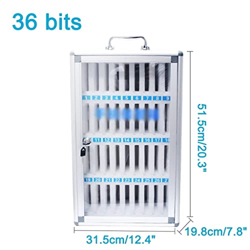 12/24/36 Bit Aluminum Alloy Pocket Chart Cell Phones Storage Cabinet for Cell Phones, Wall-Mounted with A Locked, Can Be Carried by Hand for Classroom Office Factory