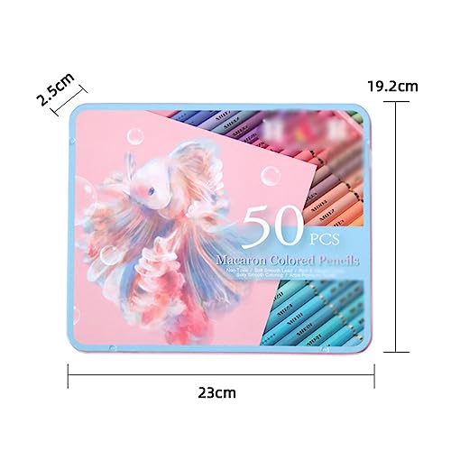 SIDUFHAOPKLL 50 Colours Oil Based Colour Pencils Pastel Iron Boxed Paint Brushes Hand Painting Colouring Art Drawing Set