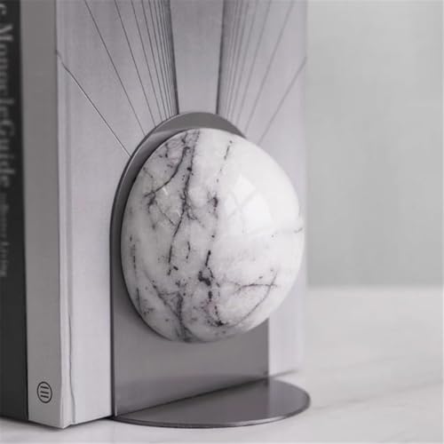 Book Organizer Marbled Bookends Desk Top Decorations for Home Library Office