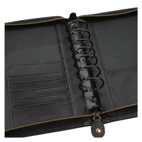 FranklinCovey - Tyler Ring-Bound Binder for FranklinCovey Planners | Leather - Zipper Binder (Classic, Black)