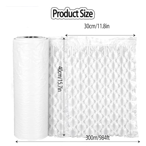 PweKzxt Roll of Bubble Wrap,Small Air Bubbles Packaging,Air Bubble Bags Packing Roll,Machine Required,Lightweight Packing Bubble Wrap Roll,Air Bubbles,985ft/300m/Roll Nomachine-40cm*300m*2