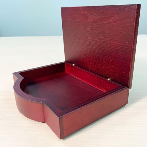 Dacasso Luxury Mahogany/Rosewood & Black Leather Memo Pad/Note Holder - Executive Desk Decor and Elegant Organizer for Office or Boardroom Table Protection