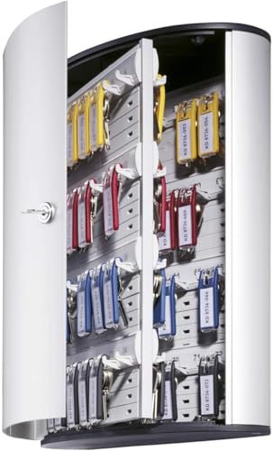 Durable Key Safe Box, Wall Mounted Turn Lock, Holds 72 Key Clips