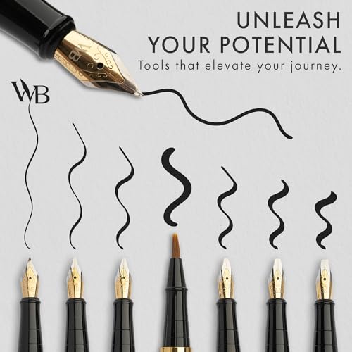 Wordsworth & Black Luxury Calligraphy Pen Set for Writing, 6 Nibs, Silver