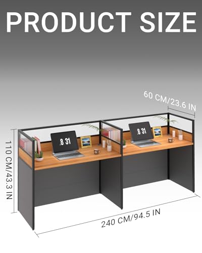UZZUR Quiet and Private Cubicle desks(B-2P Side-by-Side, Without Cabinet)