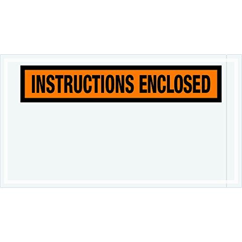 Tape Logic TLPL450 "Instructions Enclosed" Envelopes, 5 1/2" x 10", Orange (Pack of 1000)