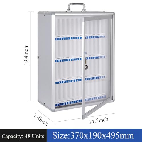 Wcxixo Slots Cell Phone Storage Box Aluminum Alloy Cell Phone Holder Wall-Mounted Pocket Chart Storage Locker Box Mobile Phone Lock Box with Handle and Security Lock for Classroom Office