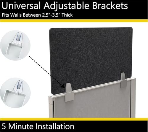 OBEX PET Cubicle Mounted Privacy Panel, Cubicle Privacy Separator for Home and Office Partition & Divider, 18" x 60", Sand