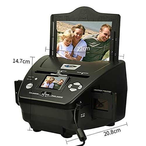QYQCXGL Slide Viewer/Negative Scanner, Film Slide Scanner, Works with Different Types of Film and Slides, Converts 35mm 135 110 126/Slides/Negatives to Digital JPG Photos