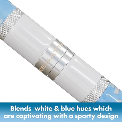 Monteverde USA Regatta Sport Rollerball Pen, Santorini White and Blue – Premium Resin, Refillable Rollerball Pen, Standard Rollerball Refills