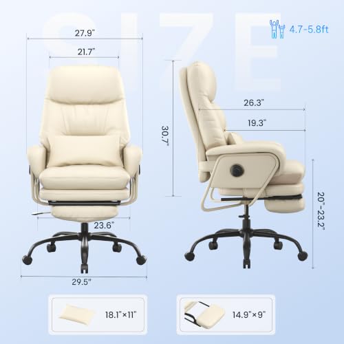 FLEXISPOT Cooling Ergonomic Office Chair with Footrest, Beige, HC4 Cool