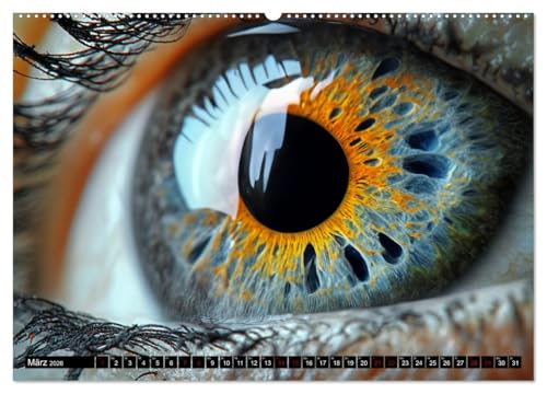 Iris Art Calendar - The Fascinating World of Magical Eyes (High-Quality Premium Wall Calendar 2026 DIN A2 Landscape), Art Print in High Gloss
