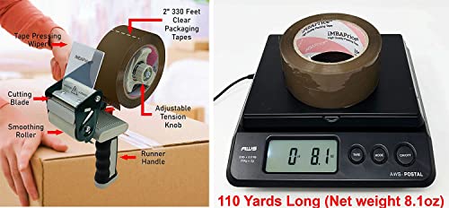iMBAPrice 2 Inch Brown Packing Tape, 36 Rolls x 110 Yards I 3,960 Total Yards, Heavy Duty Packaging Tape, for Mailing, Carton & Box Sealing, Moving, Shipping Packing