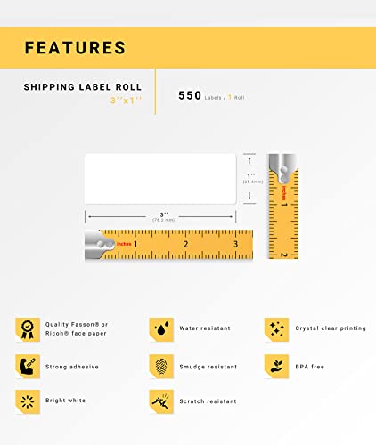 HouseLabels Compatible with Zebra, 3/4" Core, 3" x 1"