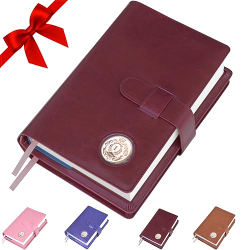 GALILEO® Double AA Big Book Cover & 12 Steps & 12 Traditions | Medallion Holder | AA Gift | Alcoholics Anonymous | PU Leather | AA Book Covers for Hardcover (Plain/Coin Pocket/Burgundy)