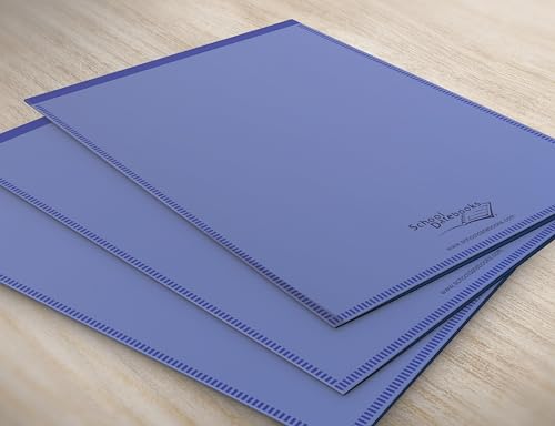 24 Pack Twin Pocket Vinyl Classroom Folders, Blue Folders with Clear Covers