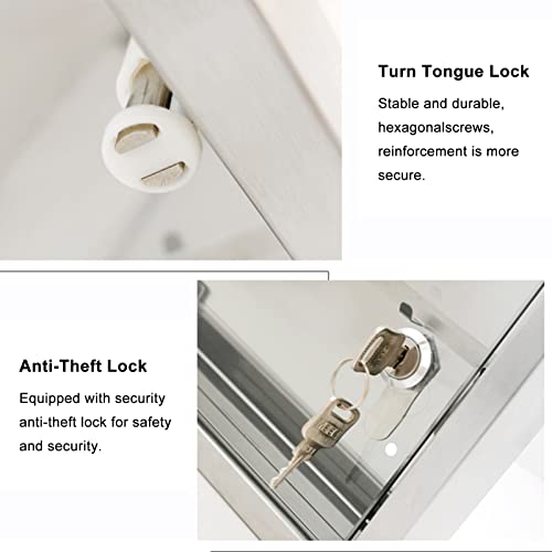Key Cabinet Key Lock Box Wall Mount, Glass Clear Door, Wall Mounted Stainless Steel Key Storage Box with Keys and Colored Key Labels (Size : 24)
