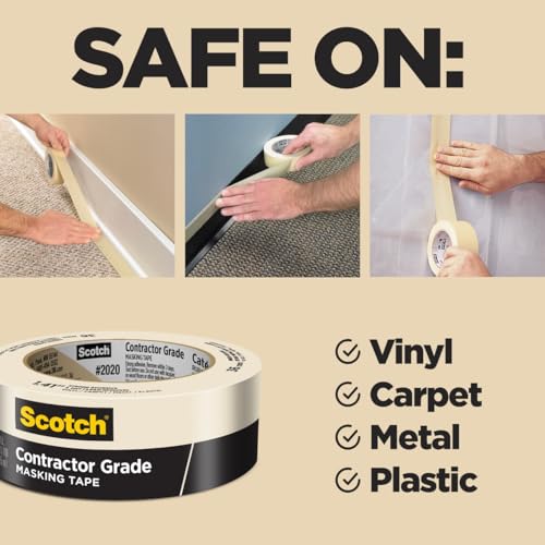 Scotch Painter's Tape Contractor Grade,1.88 in x 60.1 yd Rolls, 3 Pack