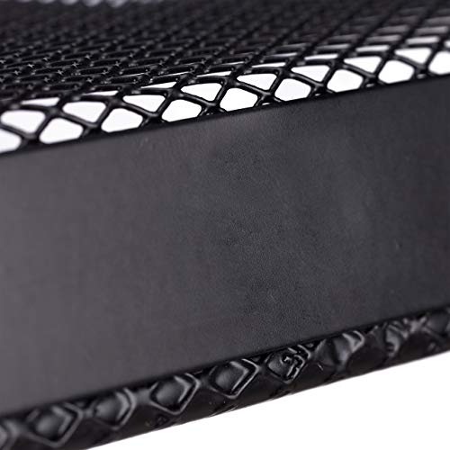 4 x Letter Tray, Metal with 3 Compartments, with Labels, A4, for Office & Study, for Wall, 32x33x25 cm, Black