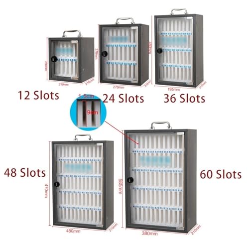 EliteBloom Mobile Phone Cabinet Wall -Mounted Storage Cabinet Stainless Steel Mobile Phone Storage Box Telephone Storage Box,Black-36 bit
