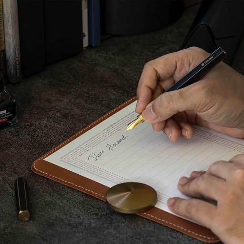 YSTUDIO Stunning Classic Revolve Fountain Pen, Schmidt Gilded Nib, Best Pen Gift Set for Men & Women, Professional, Executive Office, Nice Pens（black，M nib）