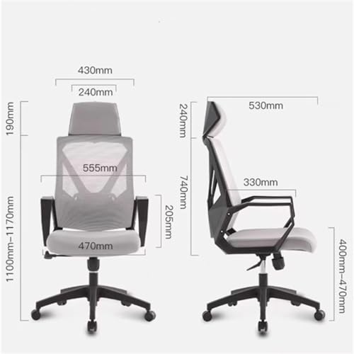 Ergonomic Office Chair Mid-Back Mesh Rolling Swivel Task Chairs with Wheels Office Chair ﻿(Gris)