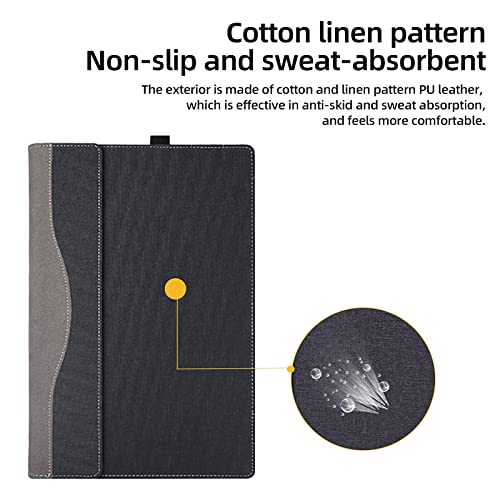Laptop Cover Case for 17.3 inch Hp Laptop 17s-cu 17-cn cp&Hp Envy 17t / Hp 470 G8 G9 Protective Sleeve Bag PU Leather Case (Black)