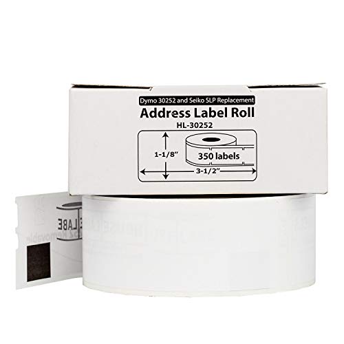 HouseLabels Compatible with Dymo 30252 Labels, 1-1/8" x 3-1/2"
