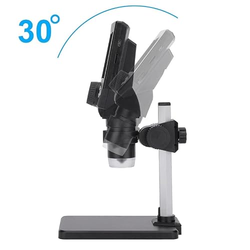 Microscope Accessories Kit G1000 Professional Digital Electron Microscope 4.3 Inch Large Base LCD Display 8MP 1-1000X Magnifier Microscope Slides(Aluminum Plastics)