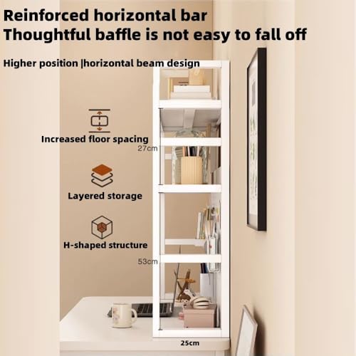 Laohucai Desk Organizer with Pegboard, Desk Hutch Shelf Dorm 2 Tier Countertop Desktop Bookshelf, Desktop Storage, White(53.1")