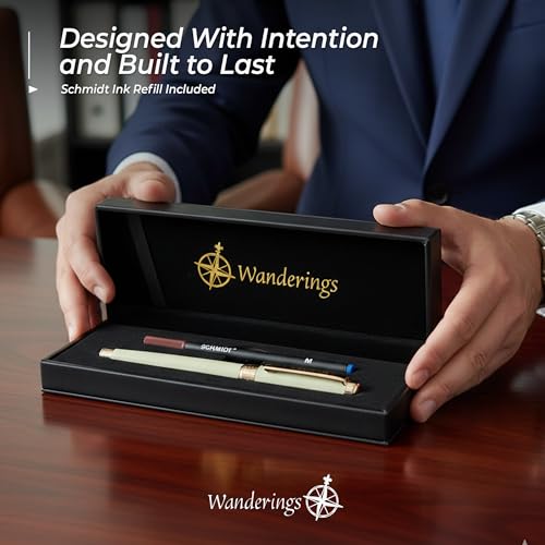 Premium Rollerball Pen with German Ink – Perfectly Balanced for a Superb Writing Experience, 24K Gold Plated Green – Soft Sage Green - Includes a Schmidt Refill in a Giftable Presentation Case