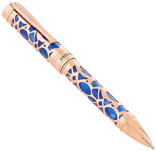 Conklin Endura Deco Crest Ballpoint Pen in Blue with Rose Gold Accents – Elegant Writing Instrument by Conklin Pen Company