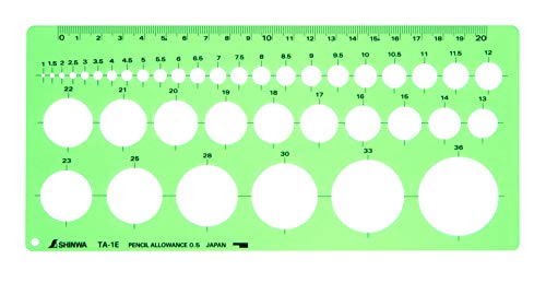 Shinwa Sokutei Template, Circular Ruler, Medium 66002