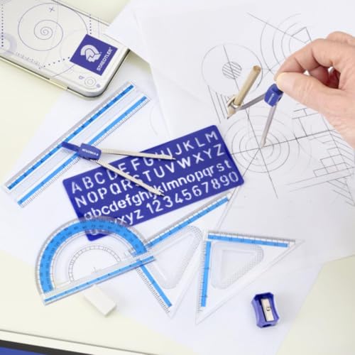STAEDTLER 10-Piece Math Set with Metal Compass, 24 Pack