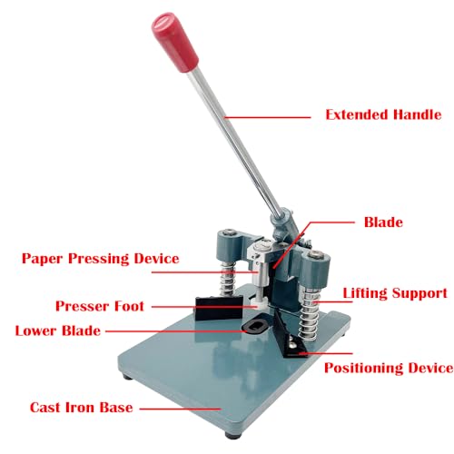 EQCOTWEA Manual Corner Rounder All Metal Heavy Duty Corner Rounder Punch Cutter with R6 R10 Blade Paper Punch Cutter for Cutting Business Cards Photo Booklet Max. 30mm Cutting Thickness
