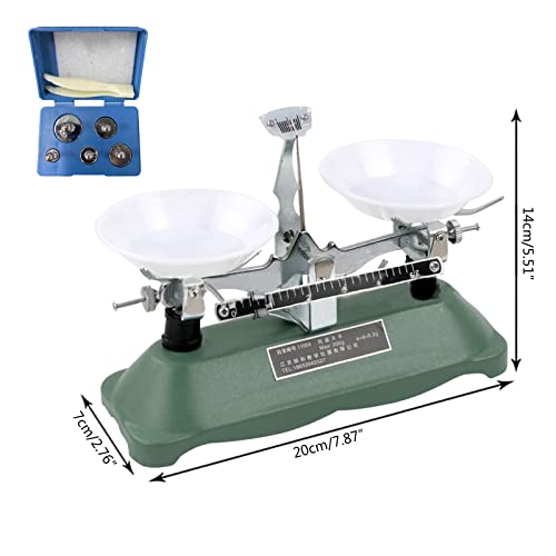 100g Mechanical Tray Scale with Weights and Tweezers Scale Physics Laboratory Teaching Tool Tray Scale