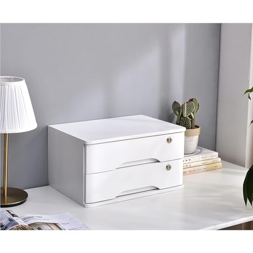 NUHSLF Wooden Desktop File Cabinet - Lockable Storage Nizer with Drawers Stylish Home Office Supplies Countertop File Storage Box for Efficient Tabletop Nization (D-40 * 28 * 22Cm)