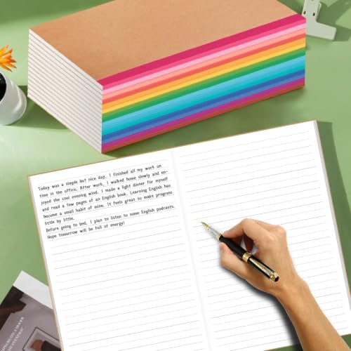 Yaridar (30-Pack) Composition Notebooks - A4 Kraft Cover Lined Journaling Notebooks, 30 Sheets/Pack, 8.5" x 11" Travel Notebook for School Office