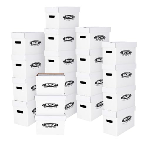 BCW Short Comic Storage Box - 20 Pack | Holds 150-175 Current/Silver Age Comics | Stackable, Durable 200 lb. Strength