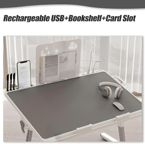 Foldable Portable Lap Table with Adjustable Angle and Height.